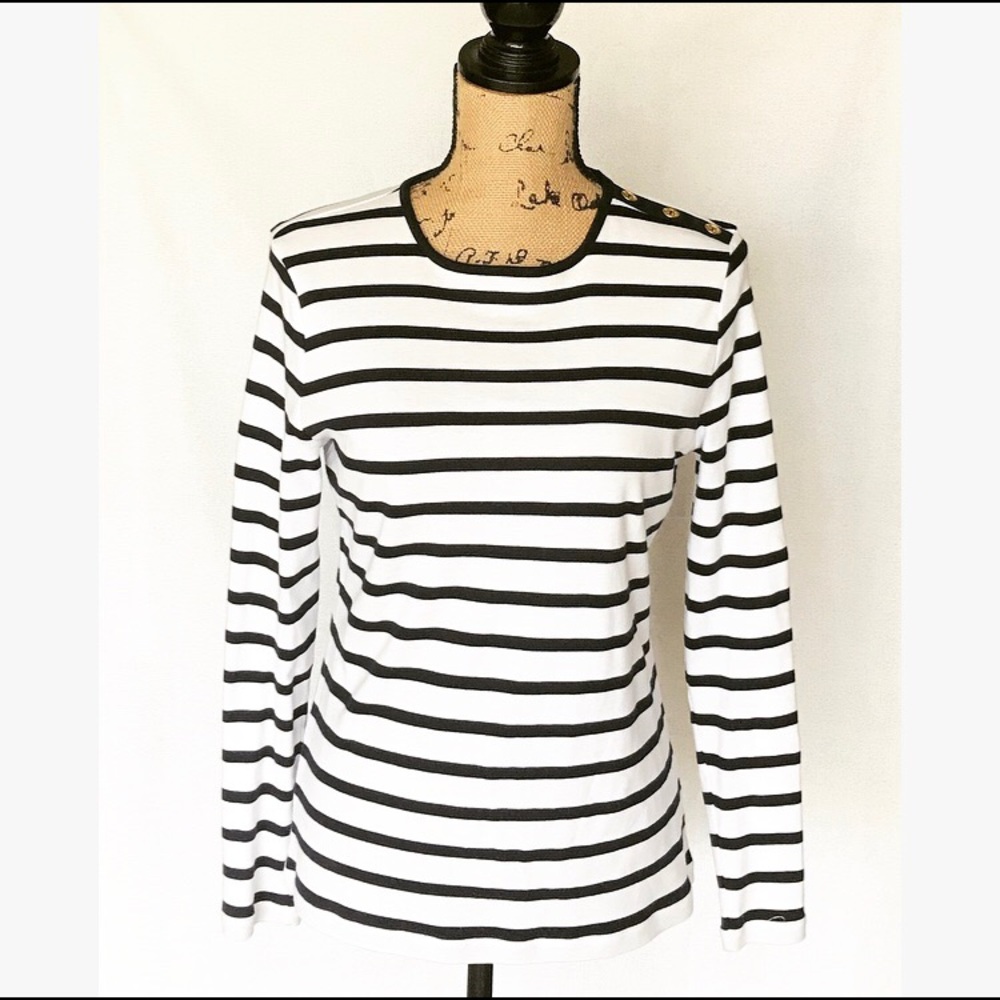 🌹RALPH LAUREN🌹 STRIPED SHIRT WITH GOLD BUTTONS